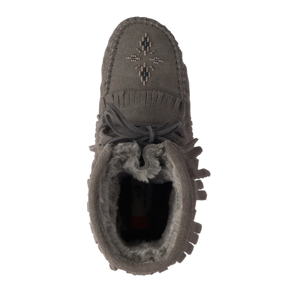 Manitobah Harvester Lined Moccasin New Charcoal
