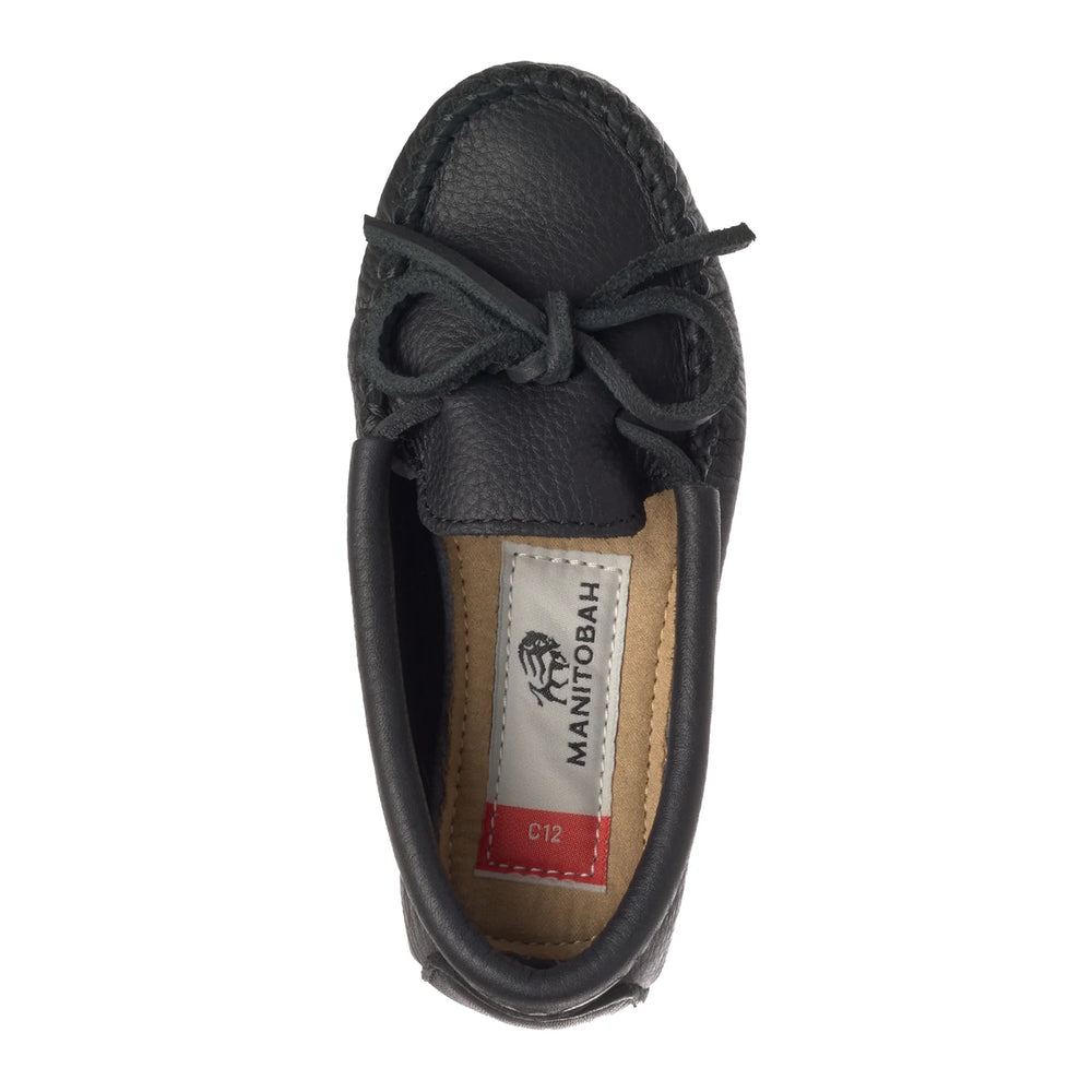 Manitobah Kids Otter Moccasin Black