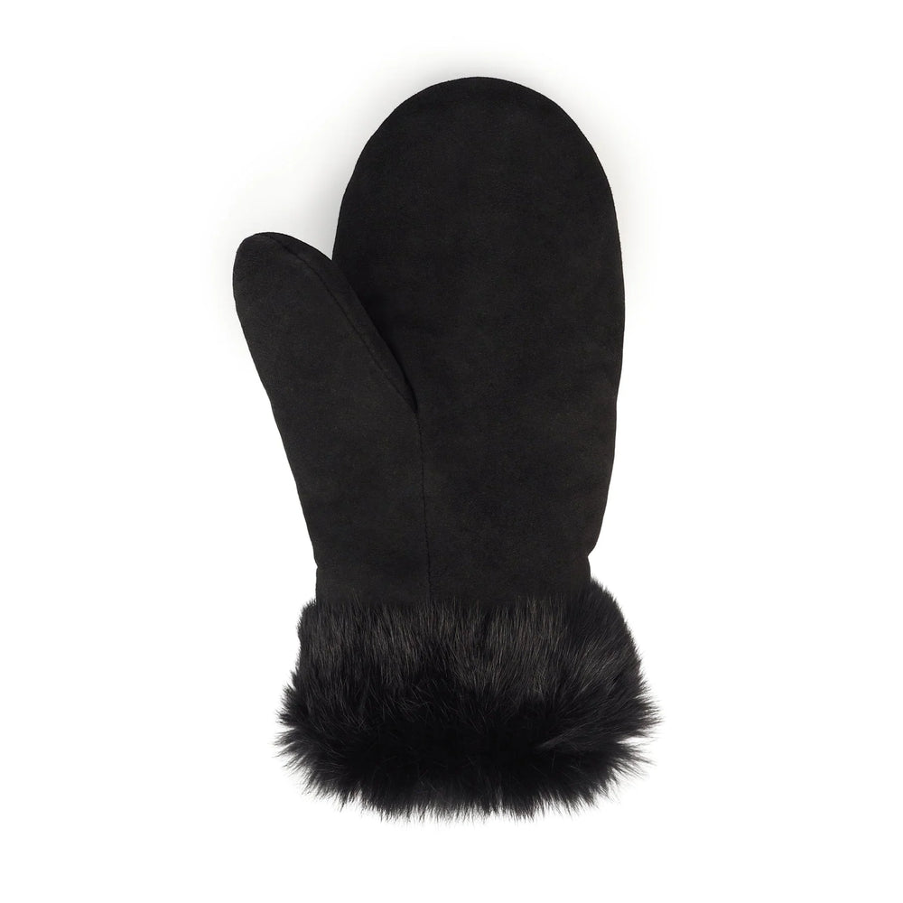 Manitobah Mikwendam Fur Trim Mitt Black