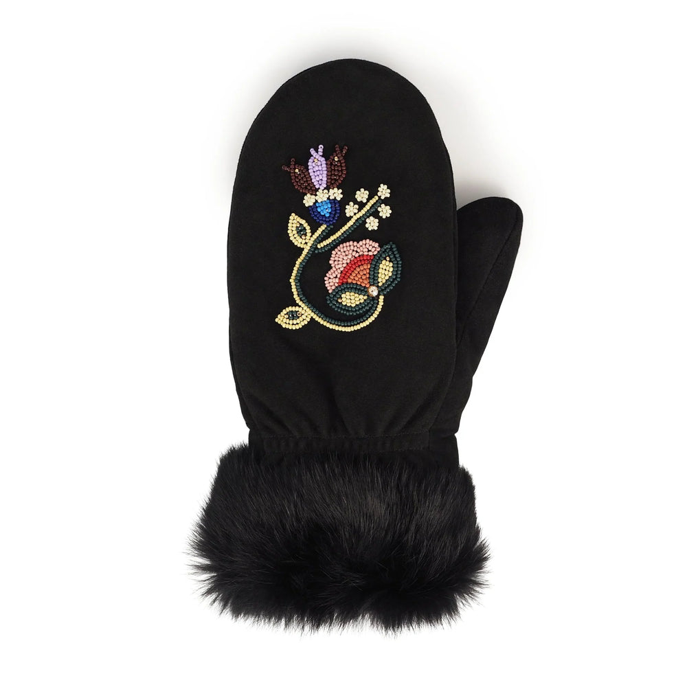 Manitobah Mikwendam Fur Trim Mitt Black