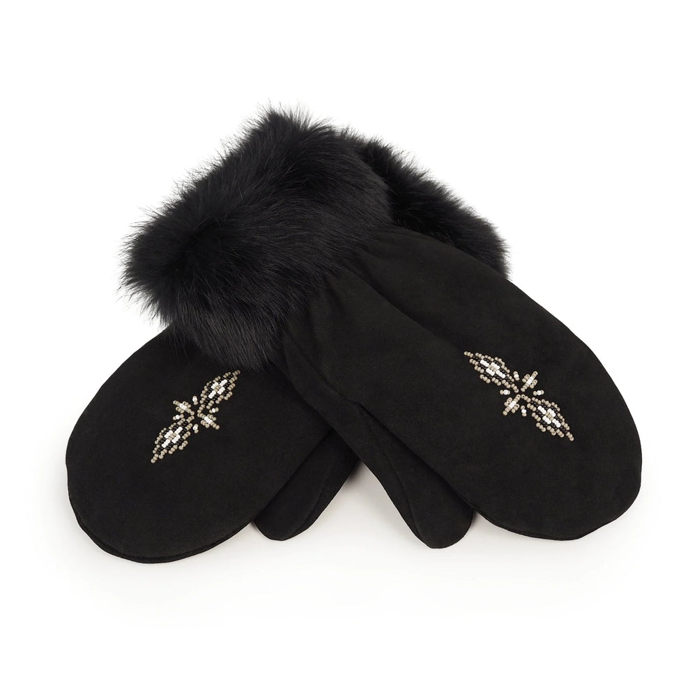 Manitobah Fur Trim Mitt New Black
