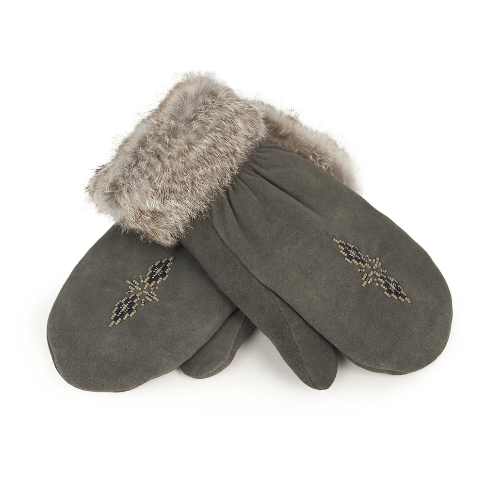 Manitobah Fur Trim Mitt New Charcoal