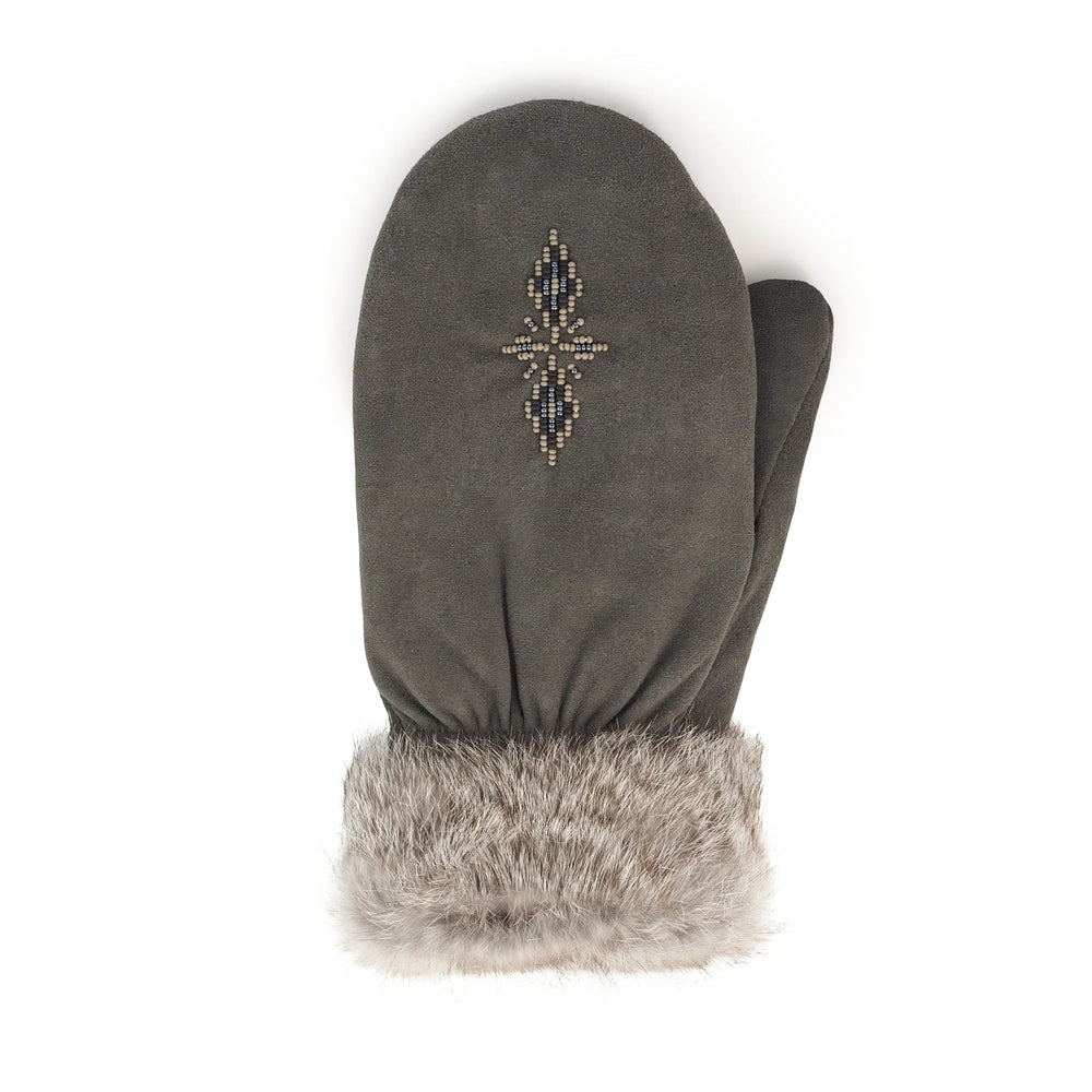 Manitobah Fur Trim Mitt New Charcoal