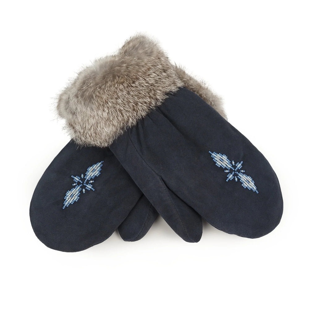 Manitobah Fur Trim Mitt New Navy