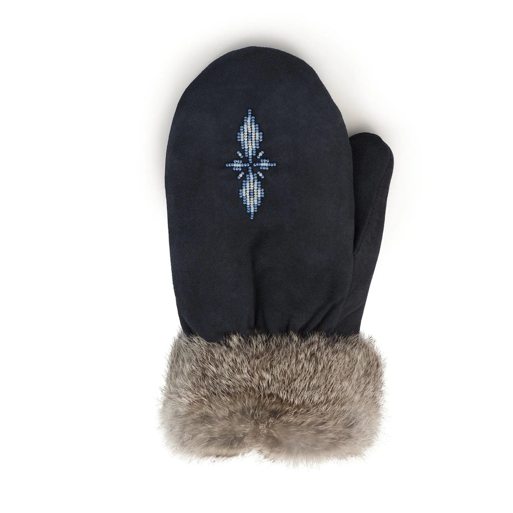 Manitobah Fur Trim Mitt New Navy