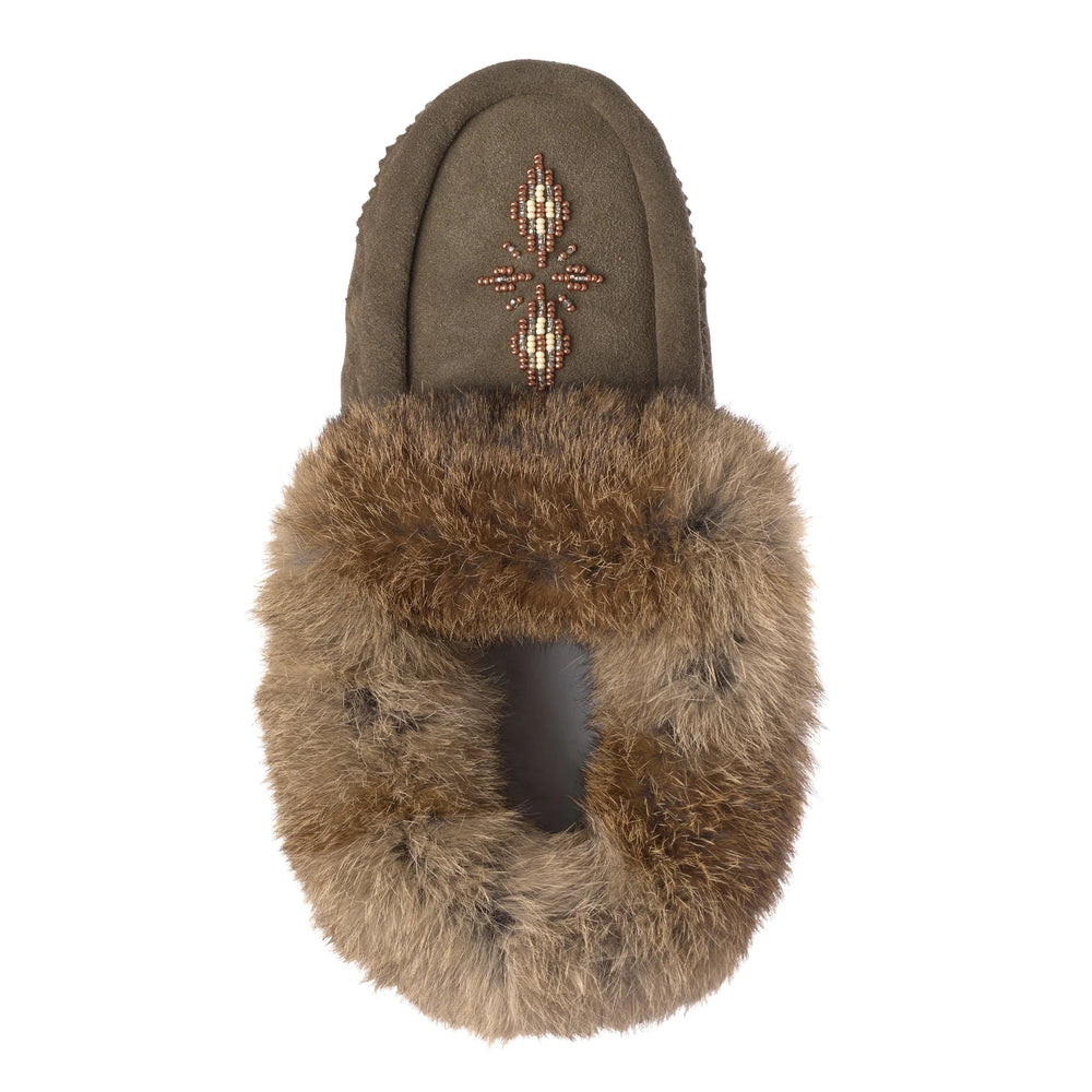 Manitobah Tipi Suede Moccasin Dark Olive
