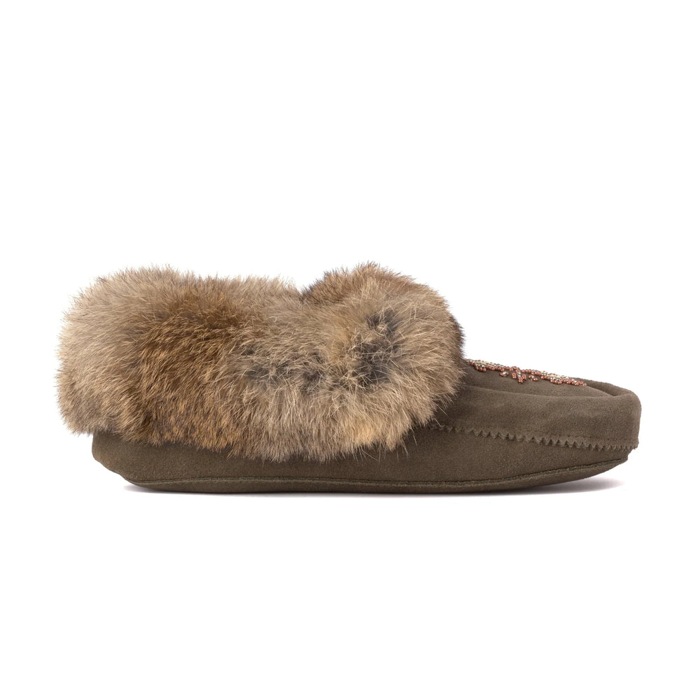 Manitobah Tipi Suede Moccasin Dark Olive