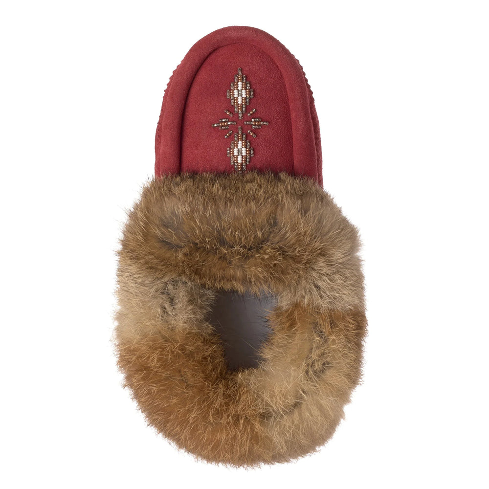 Manitobah Tipi Suede Moccasin Red Dahlia