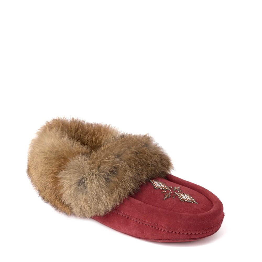 Manitobah Tipi Suede Moccasin Red Dahlia