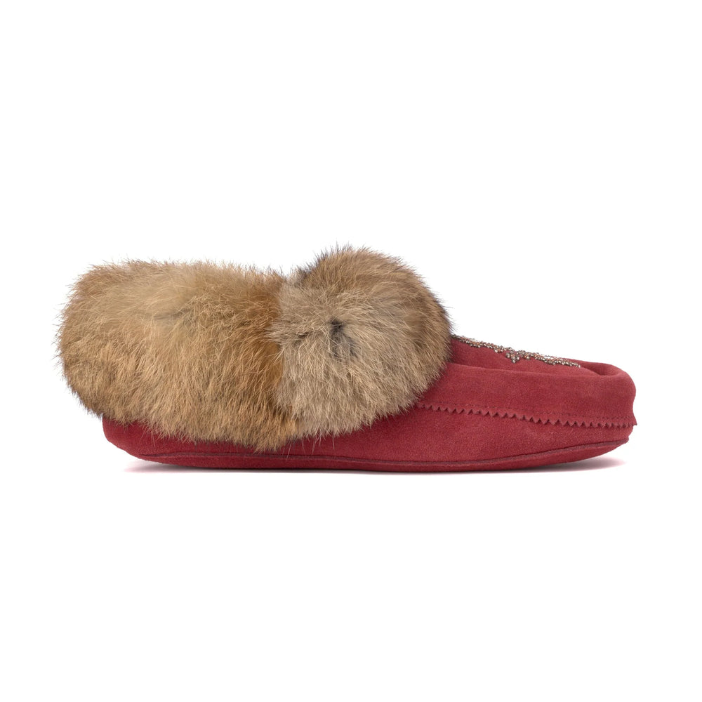 Manitobah Tipi Suede Moccasin Red Dahlia