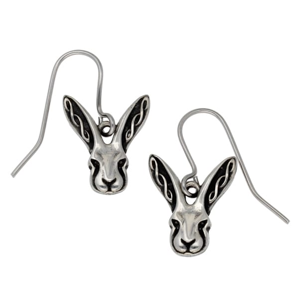St Justin Celtic Hare Drop Earrings