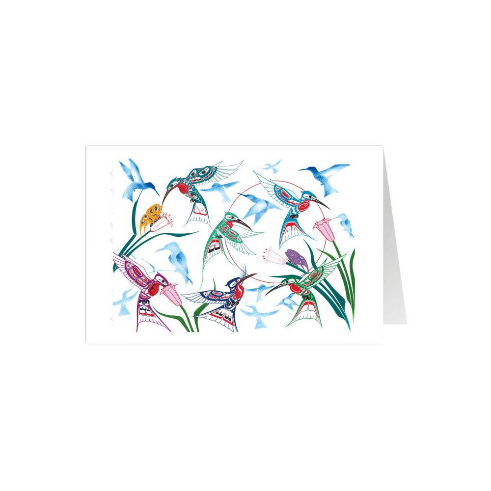 Indigenous Art Card - Garden of Hummingbirds