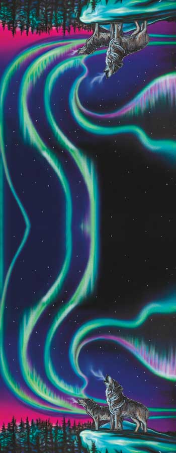 Indigenous Art Scarf - Sky Dance Wolf Song