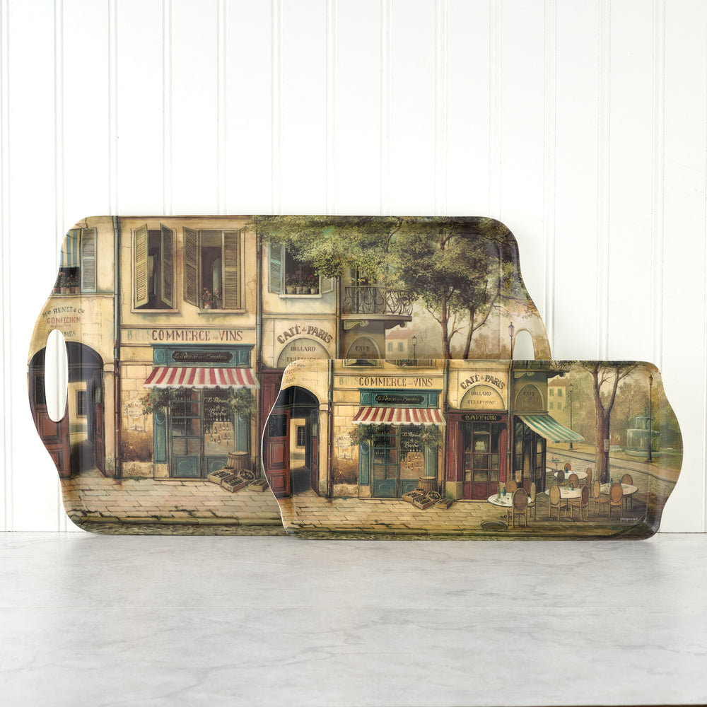 Parisian Scene Large Handled Melamine Tray