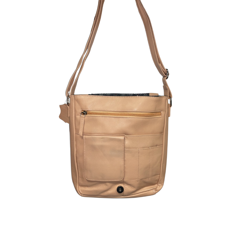 100% Indian Leather Peach Mini Messenger Bag (S-1683)