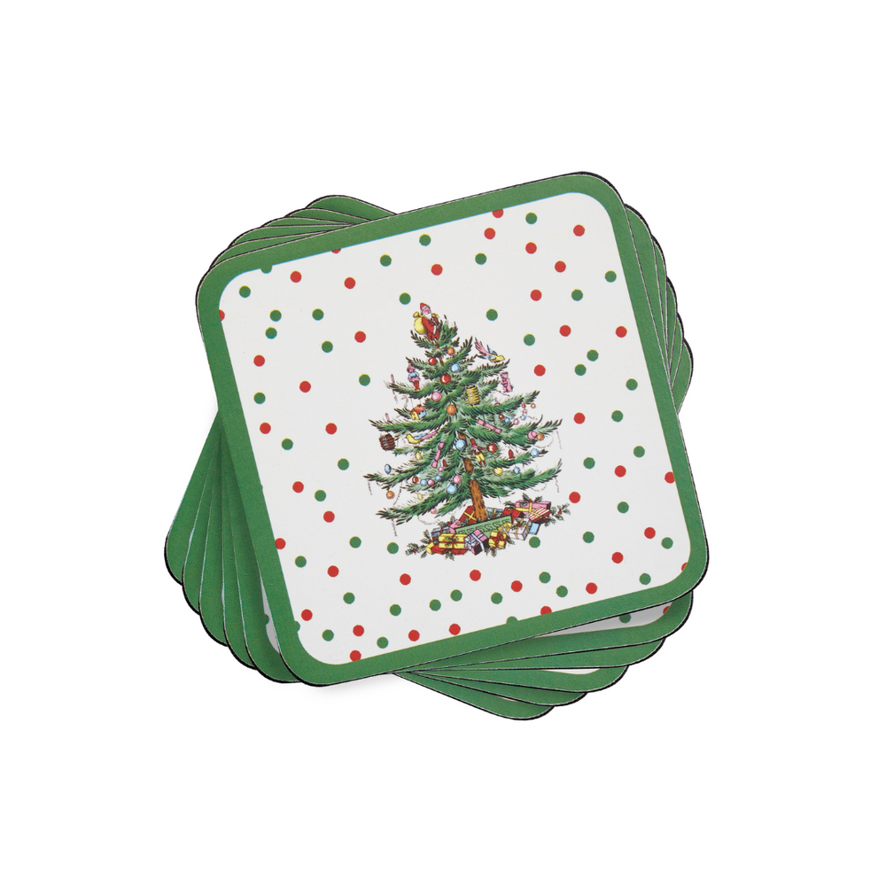 Pimpernel Christmas Tree Polka Dot Coasters