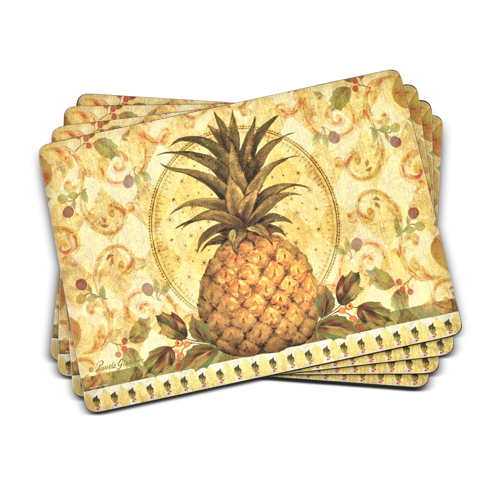 Golden Pineapple Placemats - Set of 4