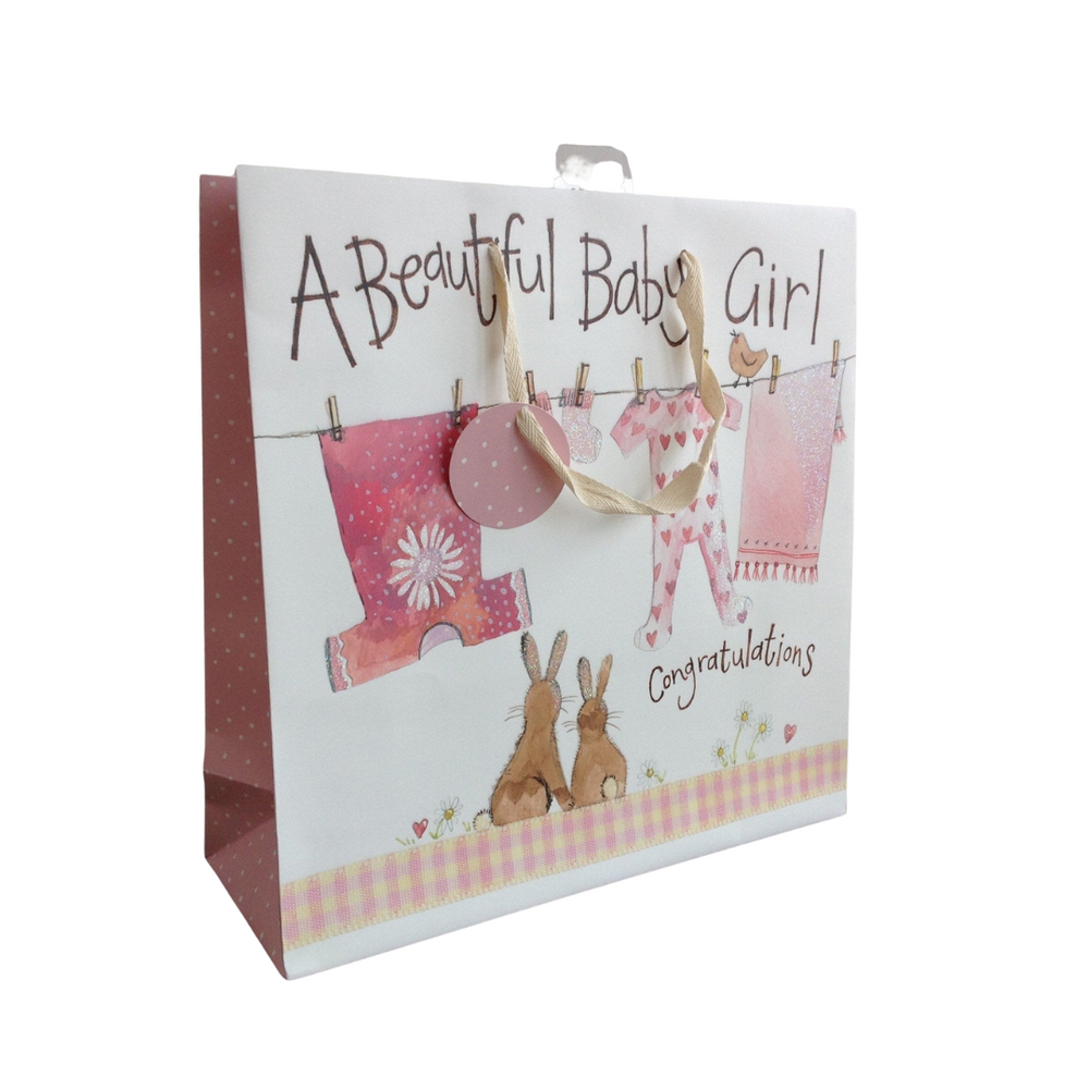 Alex Clark Large Gift Bag - Pink Washing Line