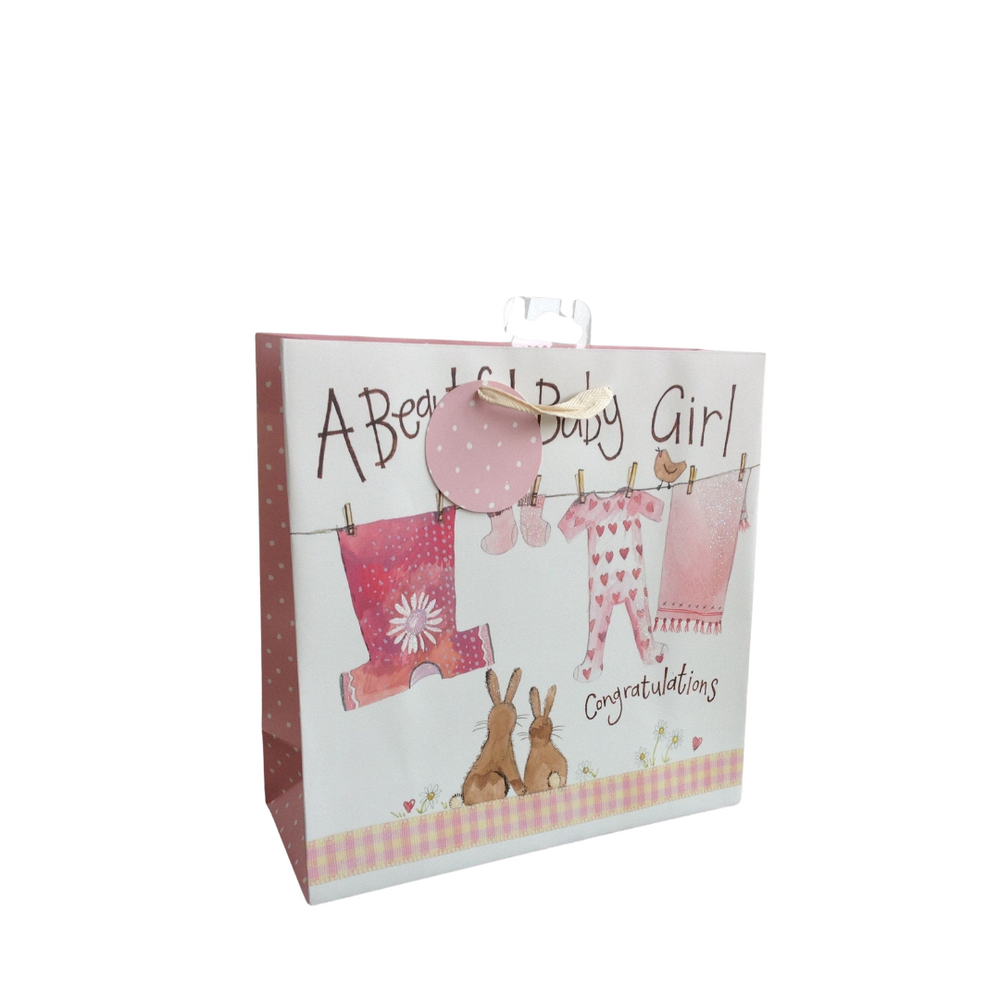 Alex Clark Medium Gift Bag - Pink Washing Line