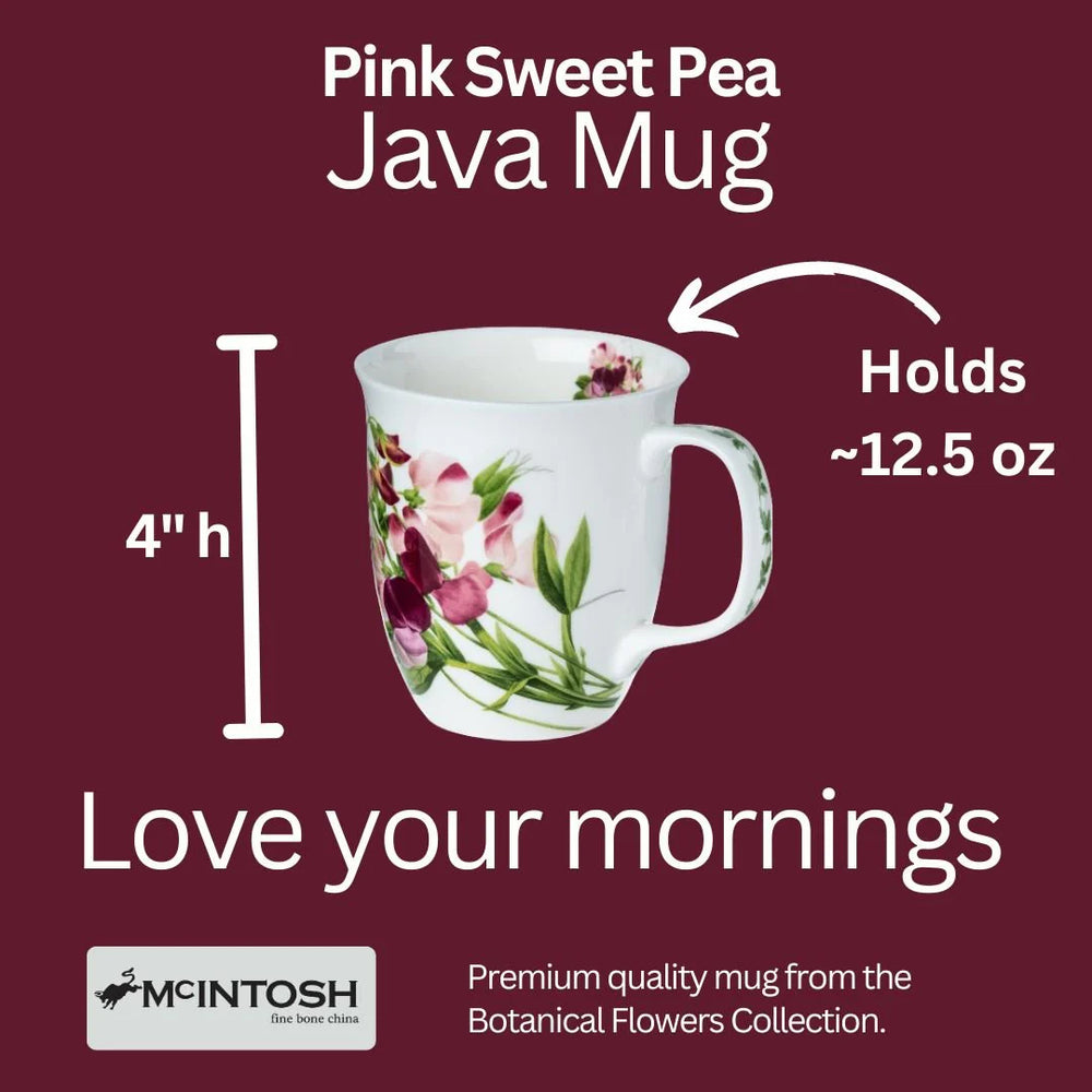 Pink Sweet Pea Java Mug