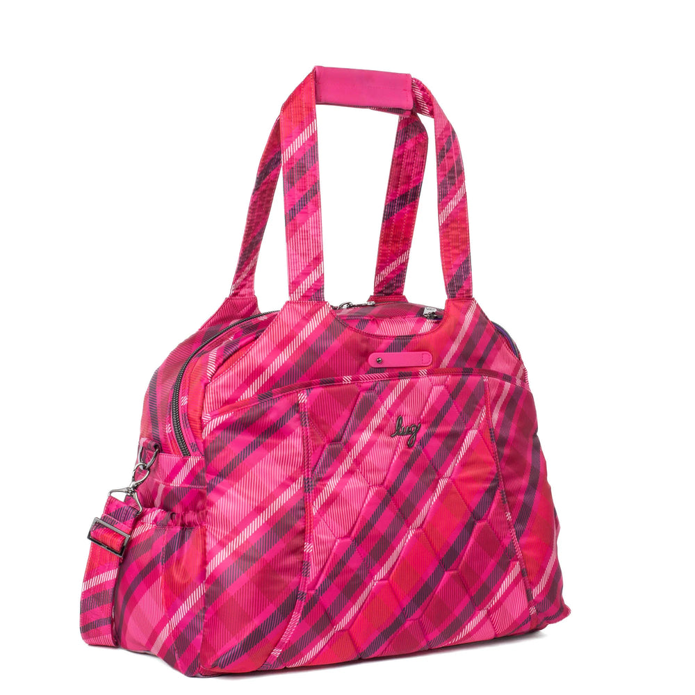 Lug Pink Pontoon 2  Overnight Bag - Berry Plaid