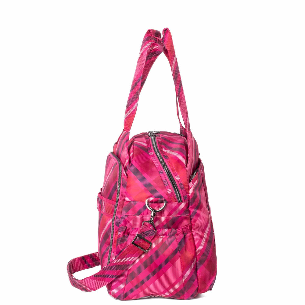 Lug Pink Pontoon 2  Overnight Bag - Berry Plaid