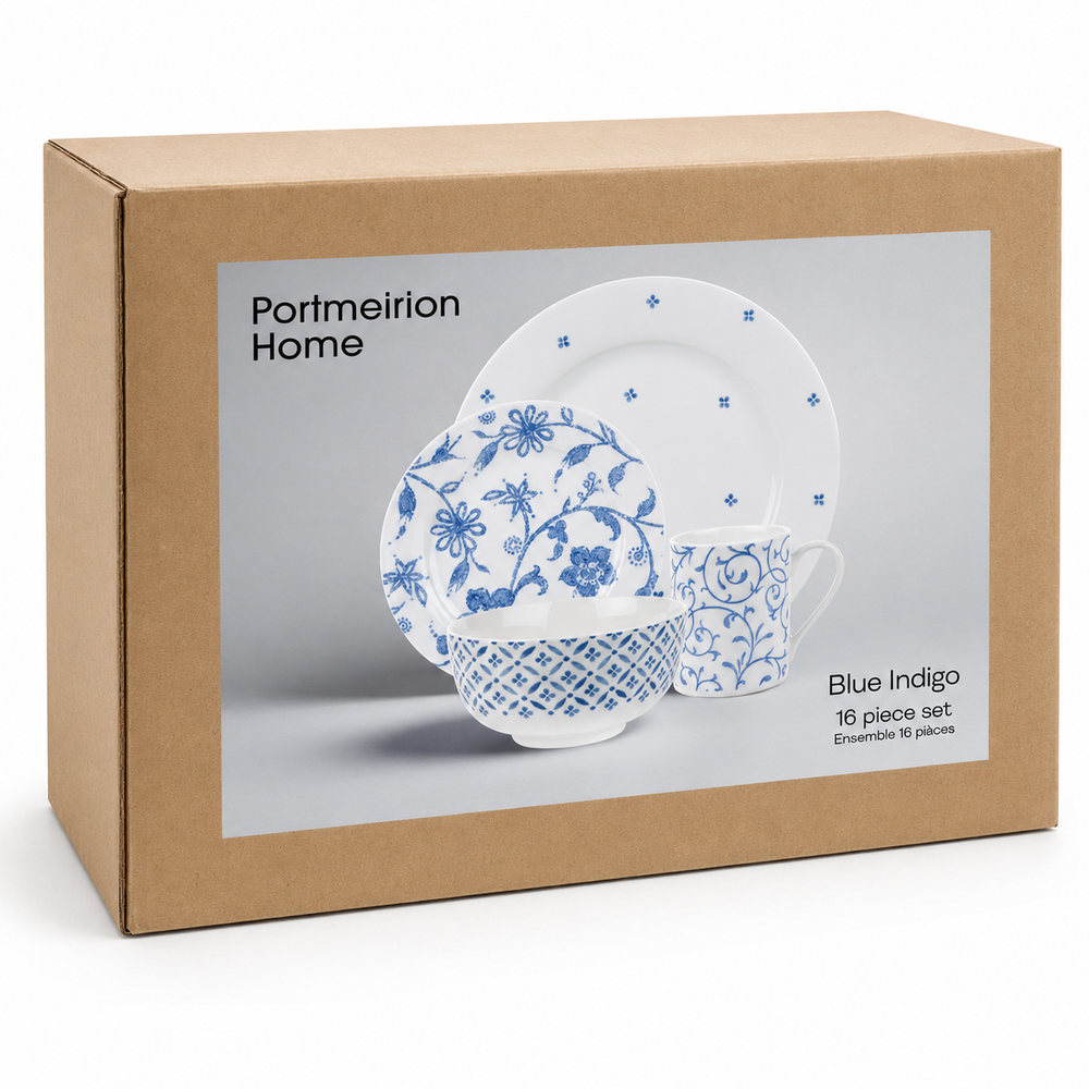 Portmeirion Home Blue Indigo 16pc Dinner Set
