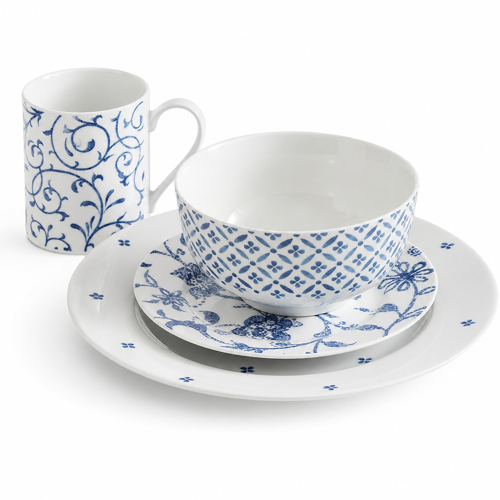 Portmeirion Home Blue Indigo 16pc Dinner Set