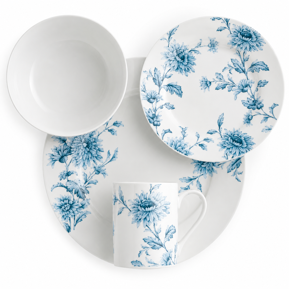 Portmeirion Home Vintage Denim 16pc Dinner Set