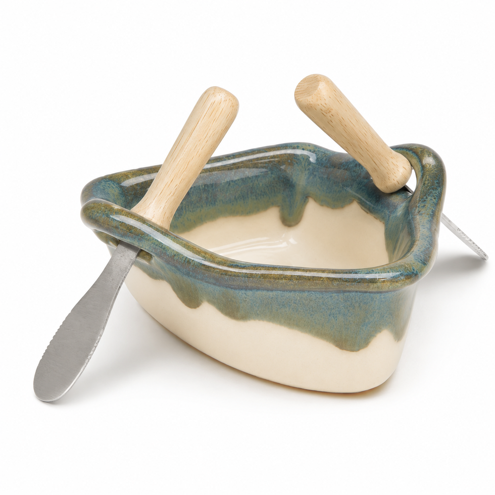 Pottery Boat Dip Pot - Seaside