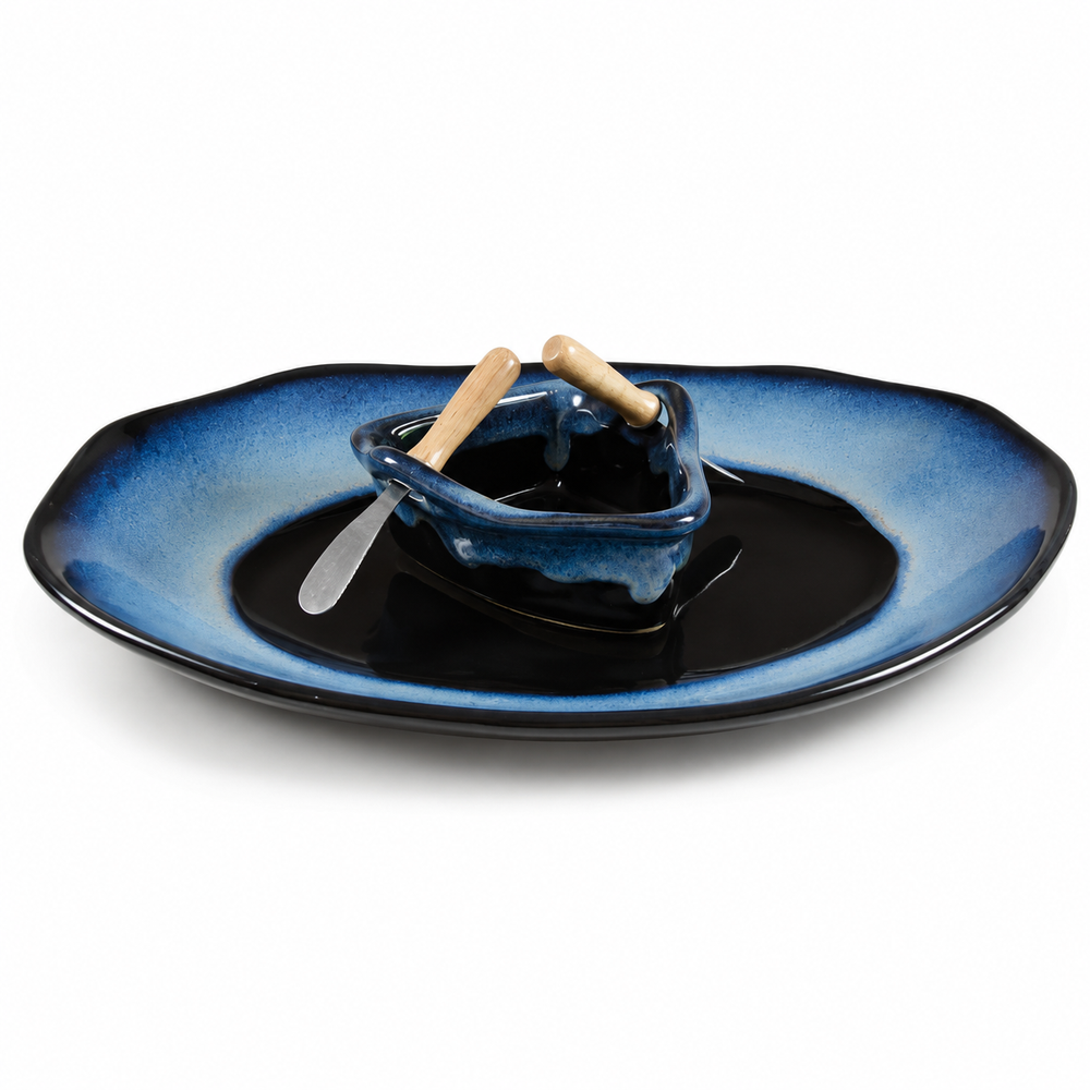 Pottery Boat on a Pond Dip Set - Twilight