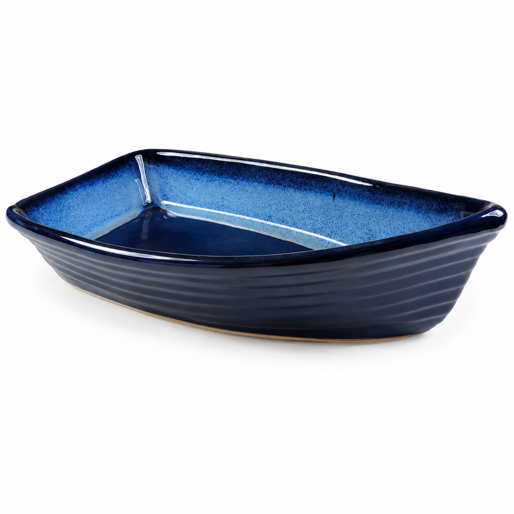 Pottery Charcuterie/Baker Boat - Northern Lights