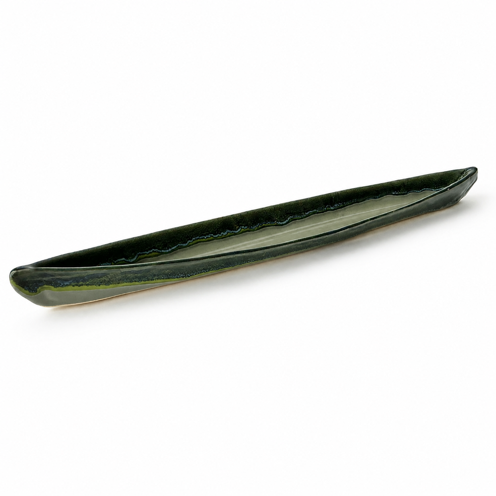 Pottery Kayak Appetizer Server - Forest Floor