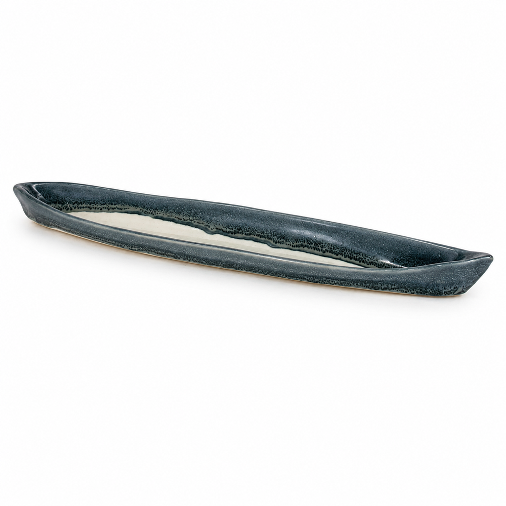 Pottery Kayak Appetizer Server - Glacier