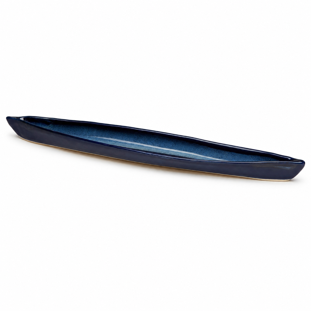 Pottery Kayak Appetizer Server - Northern Lights