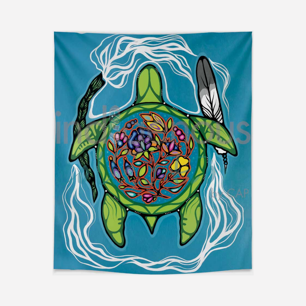 Indigenous Art Blanket - Prayers for Turtle Island