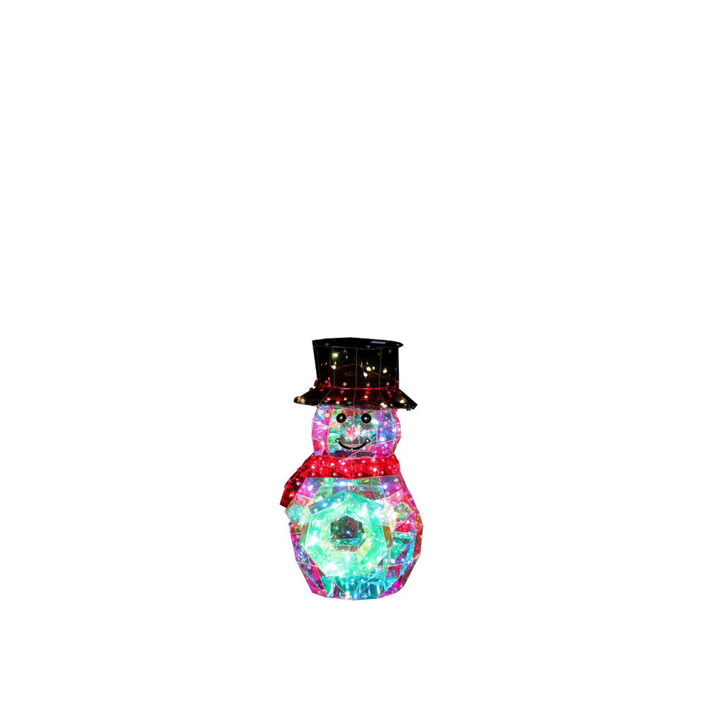 Prism Gem Lit Small Snowman with Wreath