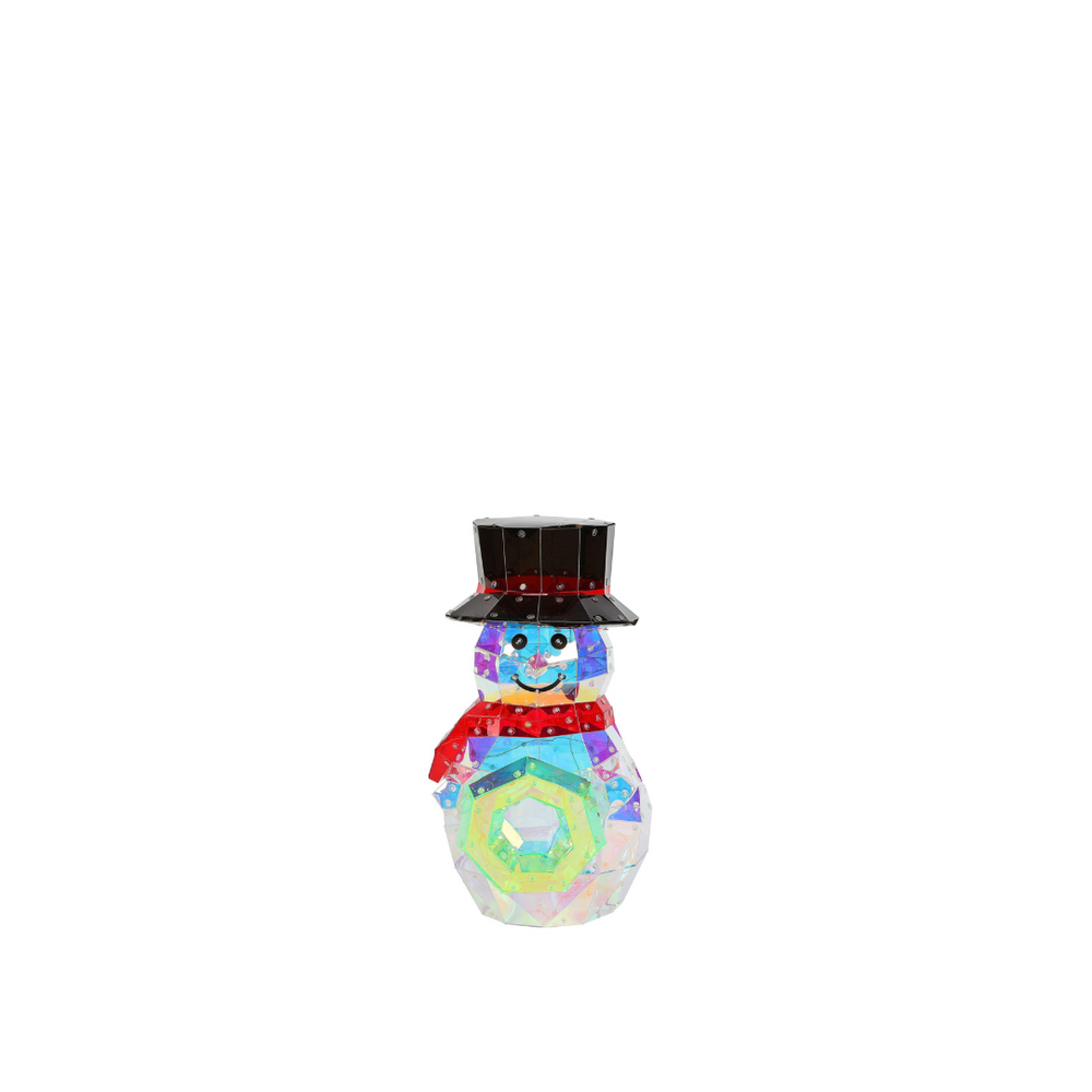 Prism Gem Lit Small Snowman with Wreath