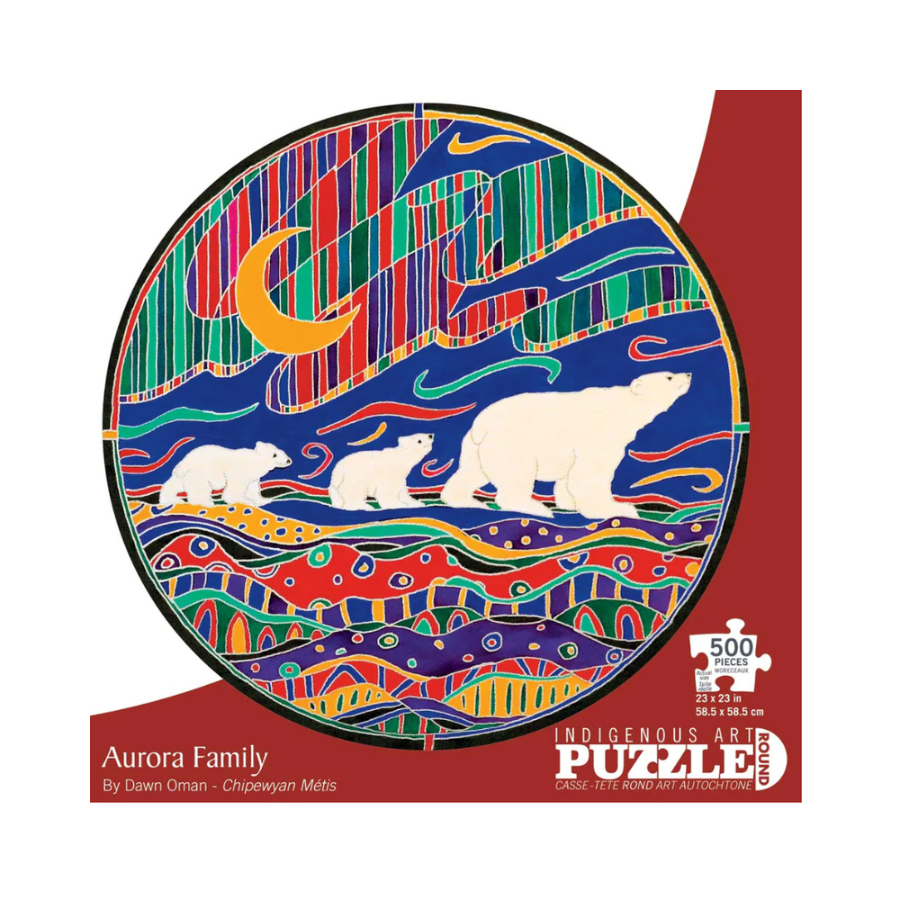 500 Piece Indigenous Art Puzzle - Aurora Family