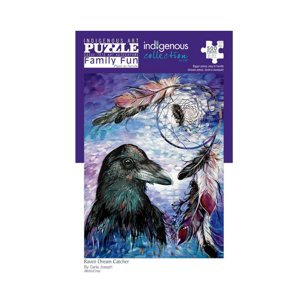 500 Piece Indigenous Art Puzzle - Raven Dream Catcher