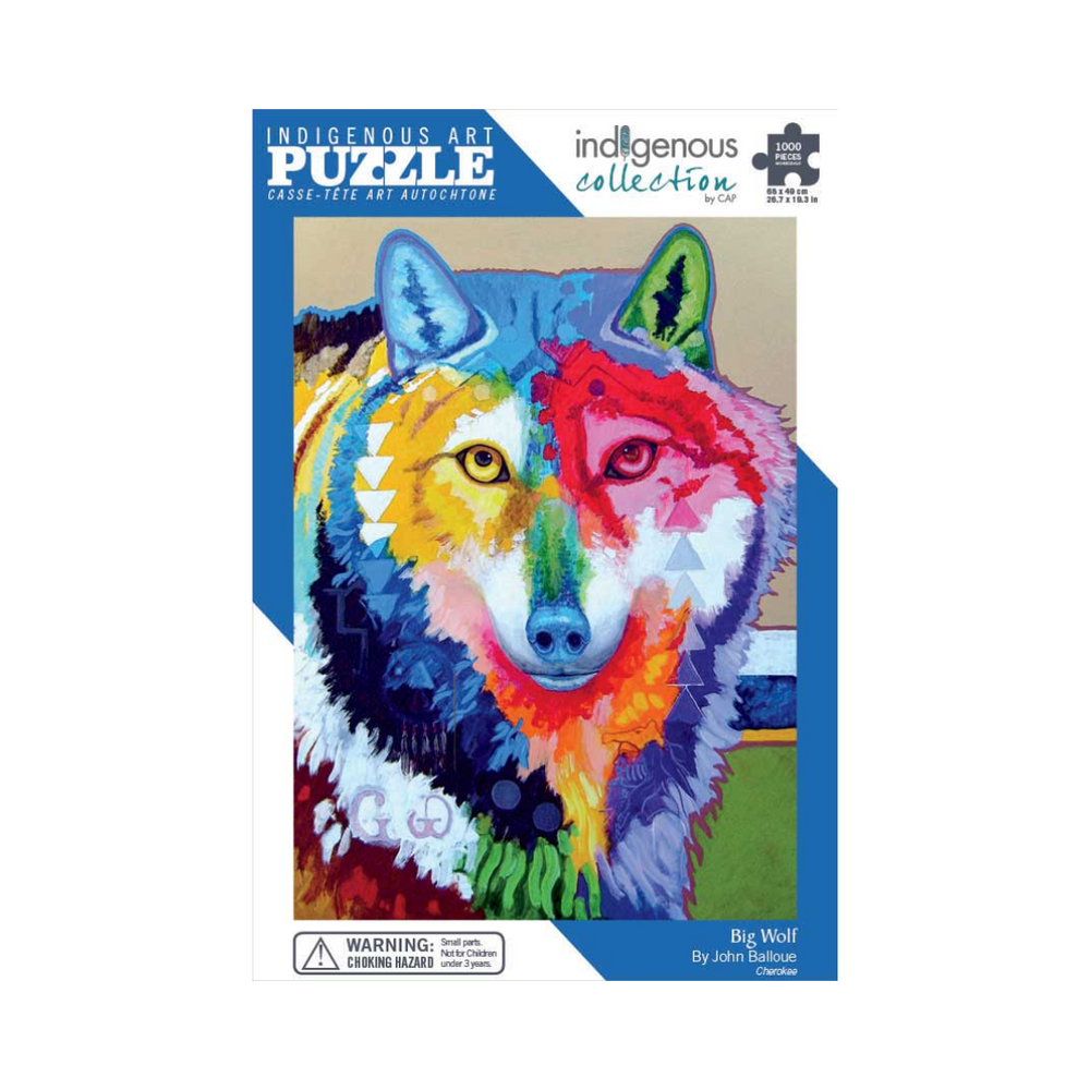 Indigenous Art Puzzle 1000 Pieces - Big Wolf