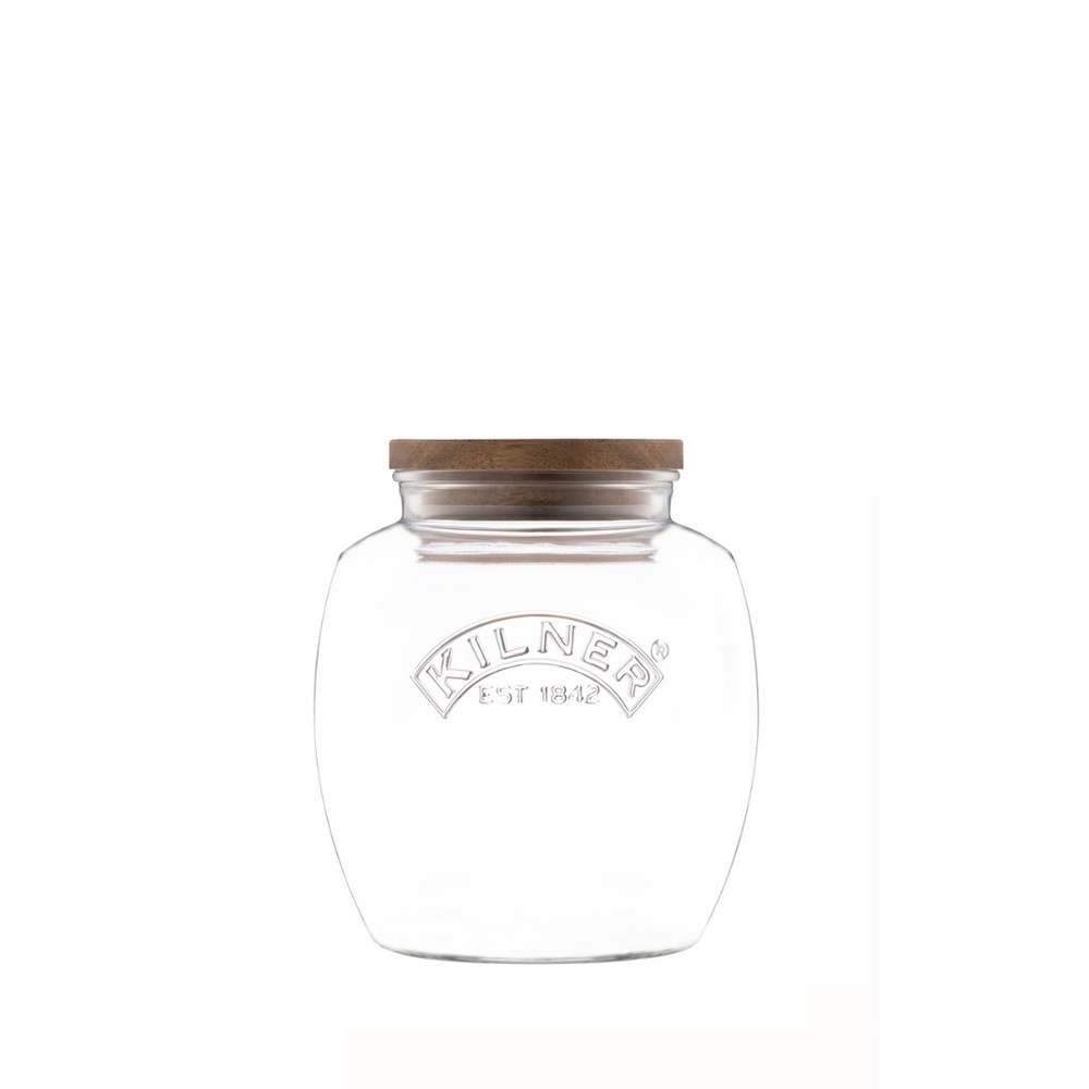 Kilner - Wood Lid Push-Top Storage Jar 2L