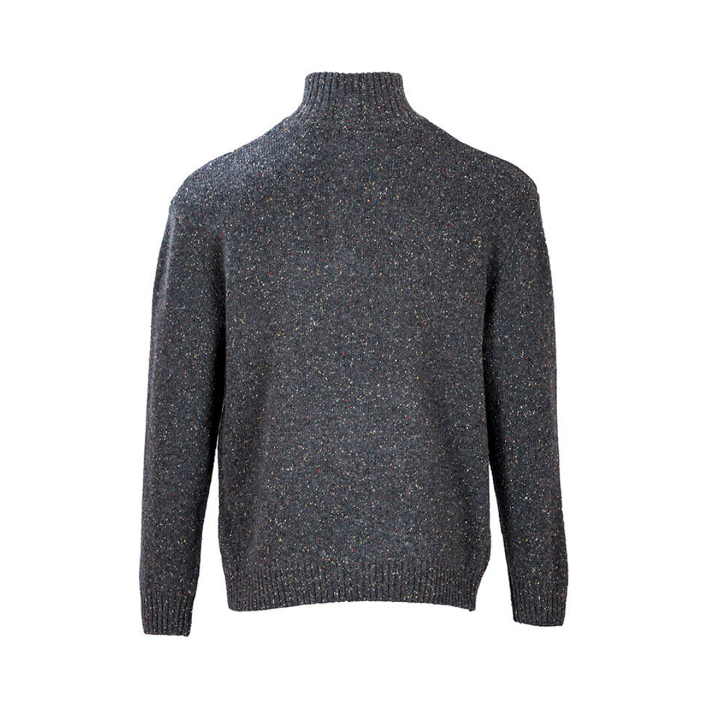 Aran Wool Mens Belleek Troyer Sweater - Graphite