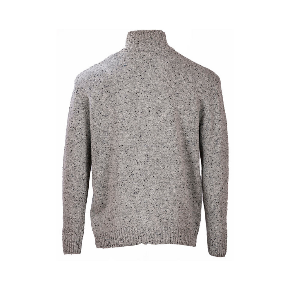 Aran Wool Mens Belleek Troyer Sweater - Grey