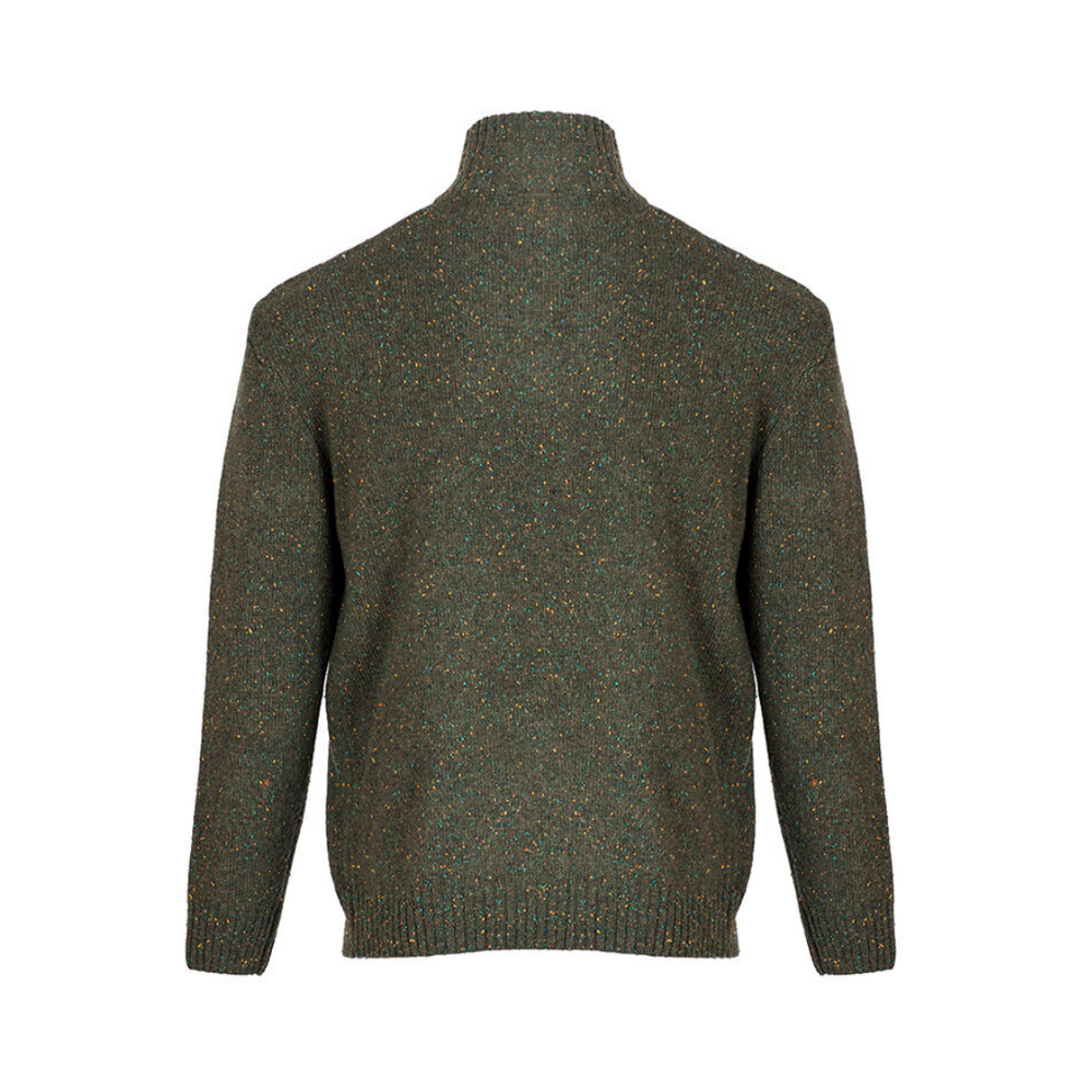 Aran Wool Mens Belleek Troyer Sweater - Green