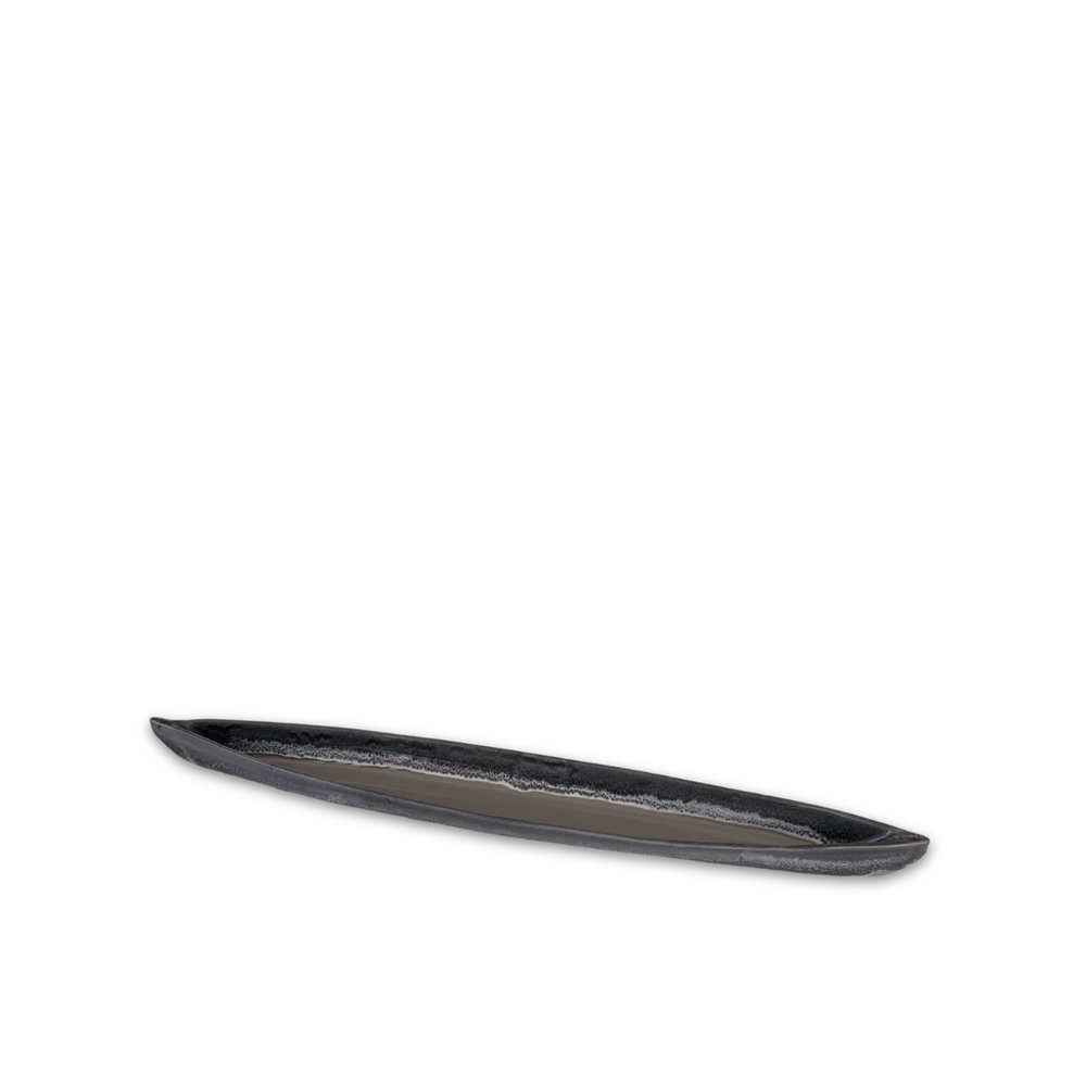 Pottery Kayak Appetizer Server - River Rock