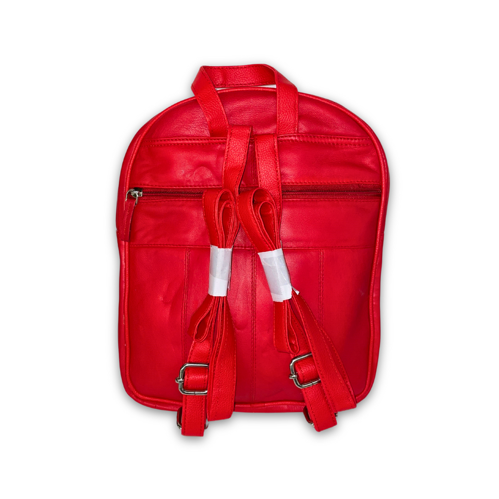 100% Indian Soft Leather Red Backpack (BG-01)