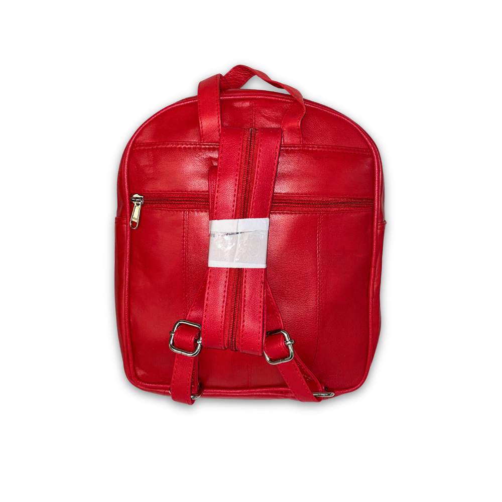 100% Indian Soft Leather Red Backpack (BG-03)