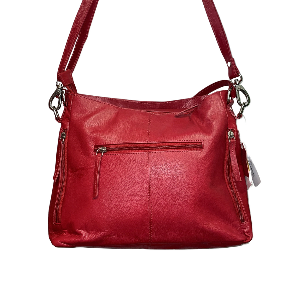 100% Indian Leather Red Hobo Handbag (S-1685)