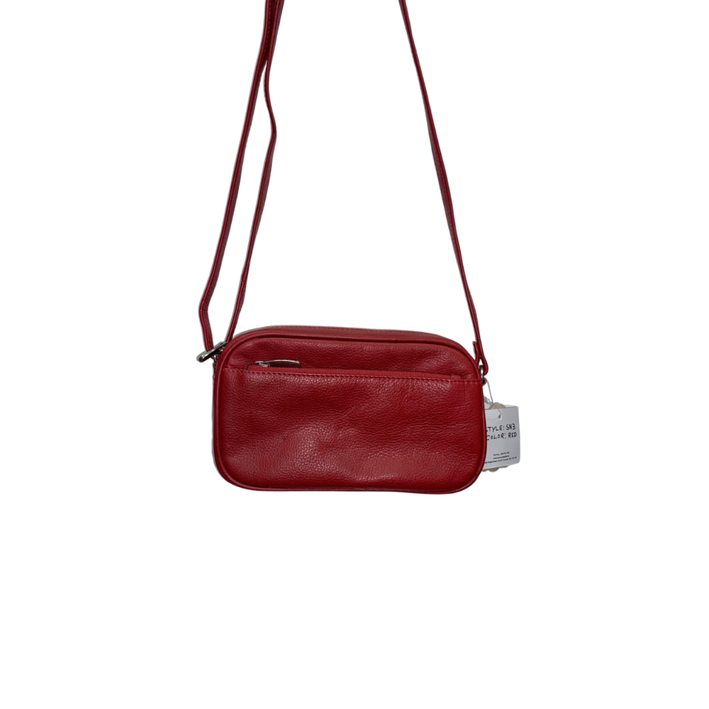 100% Indian Leather Red Mini Crossbody Bag (SN-3)